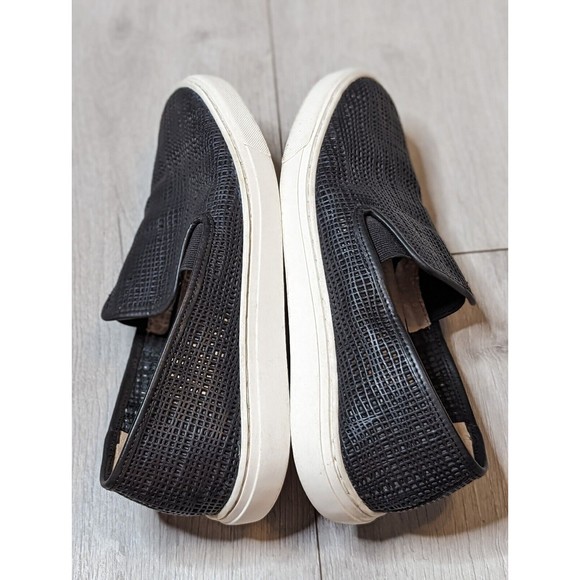 Vince Camuto Becker Black Leather Open Weave Slip On Loafer Sneaker sz 8.5 - Picture 9 of 10
